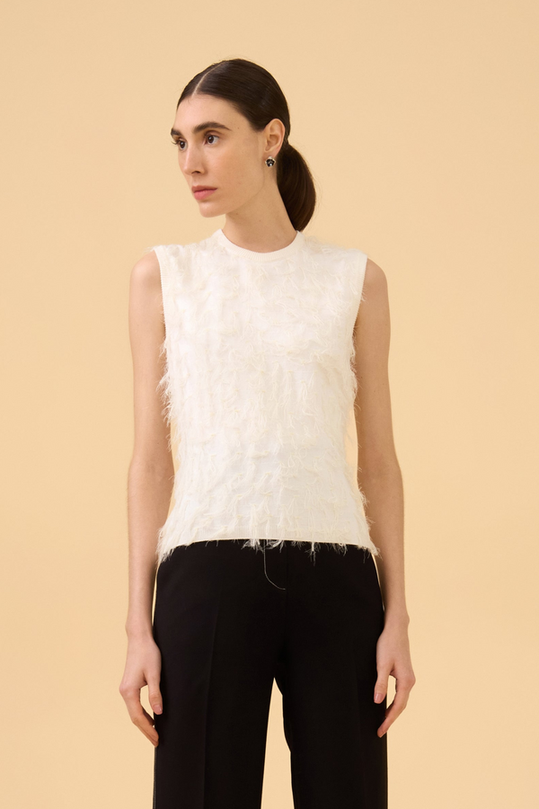 Blusa Sem Mangas Em Tricot