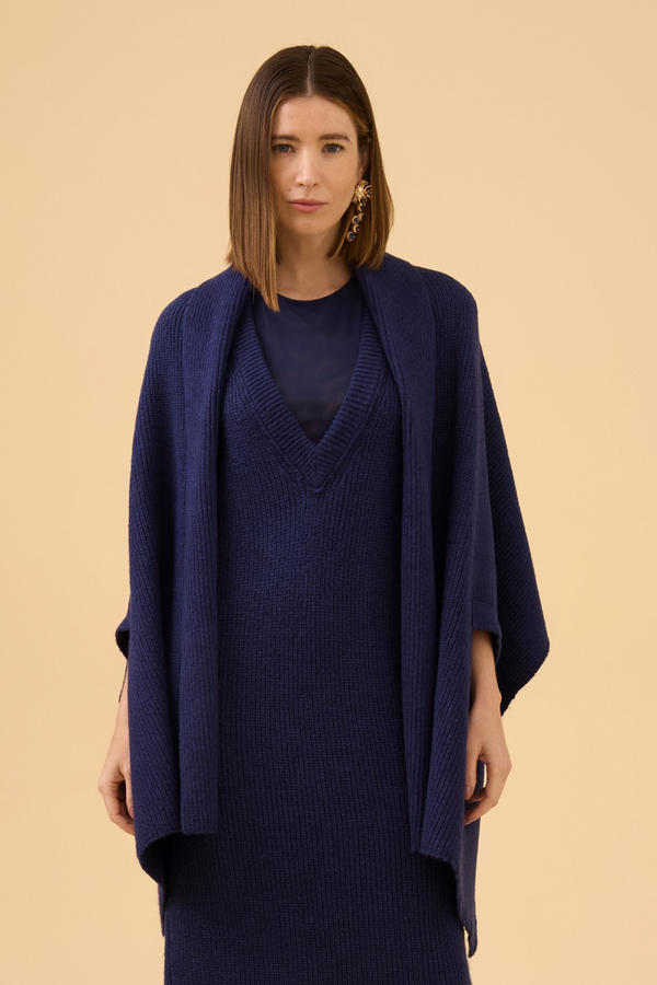 Sobreposição Em Tricot Purple Blue