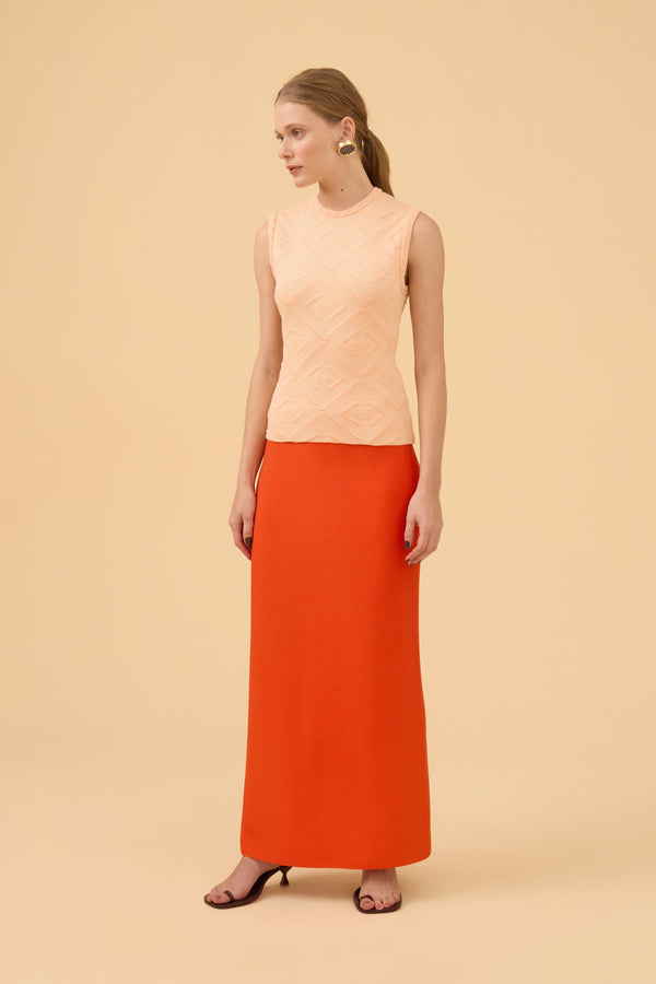 Blusa Jacquard Textura Tricot Light Peach