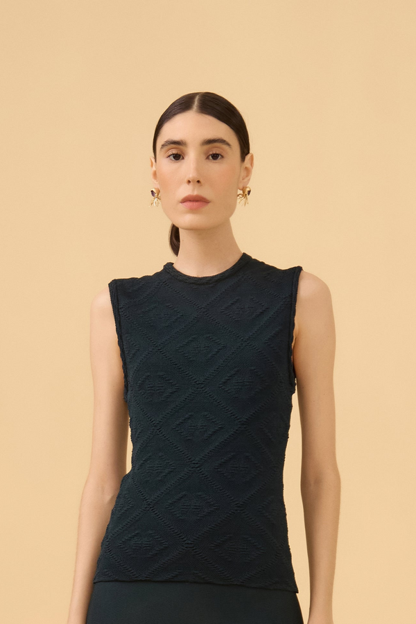 Blusa Jacquard Textura Tricot