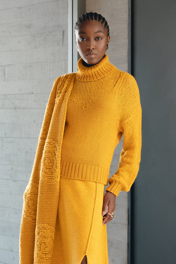 Blusa Gola Alta Em Tricot Citrino