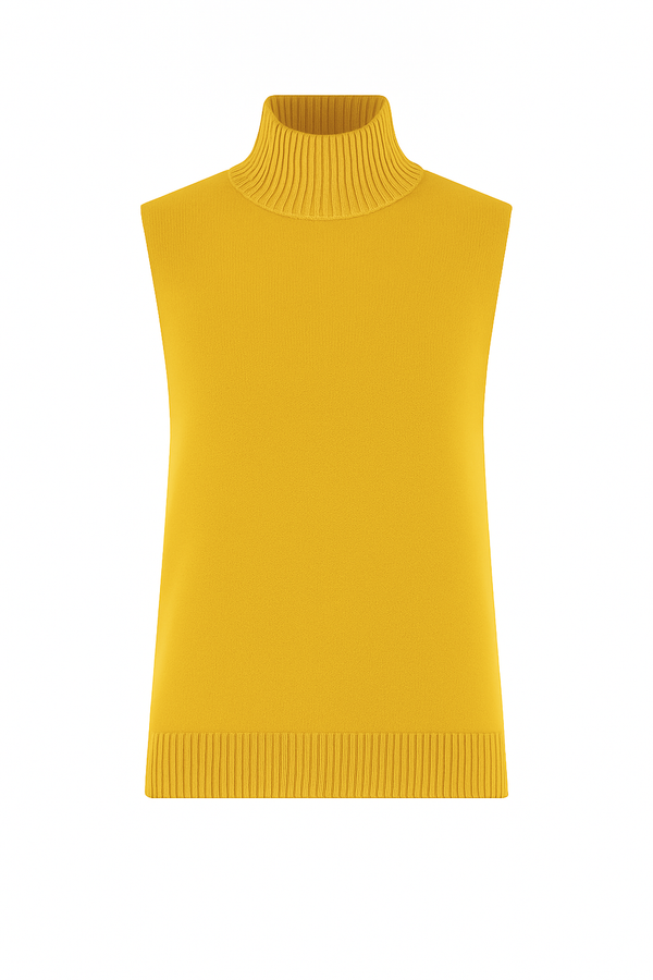 Blusa Sem Mangas Gola Alta Azeite