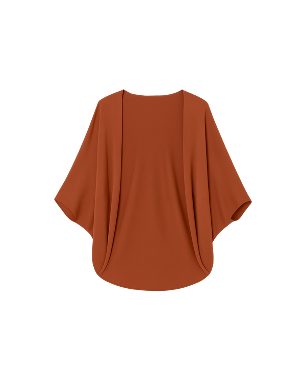 Casaco Amplo Em Tricot Canela
