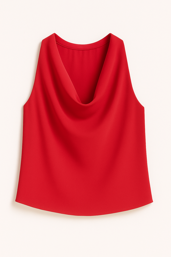 Blusa Crepe Patou Degagê Tomate