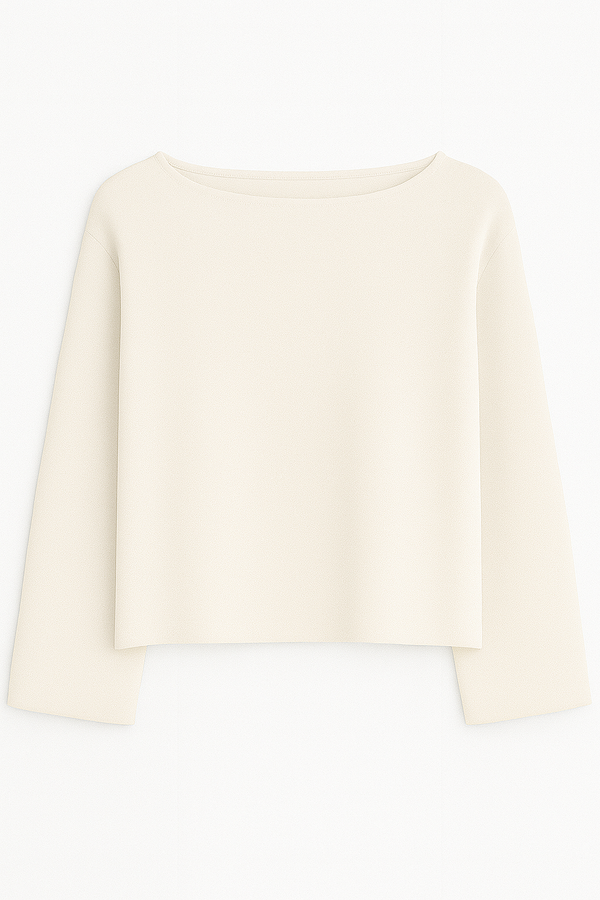 Blusa Decote Costas Em Tricot Off White