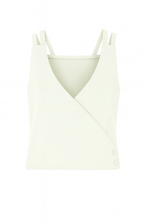 Blusa Linho Puro Alça Dupla Off White