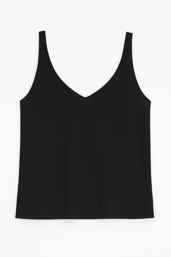 Regata Gola V Em Tricot Preto