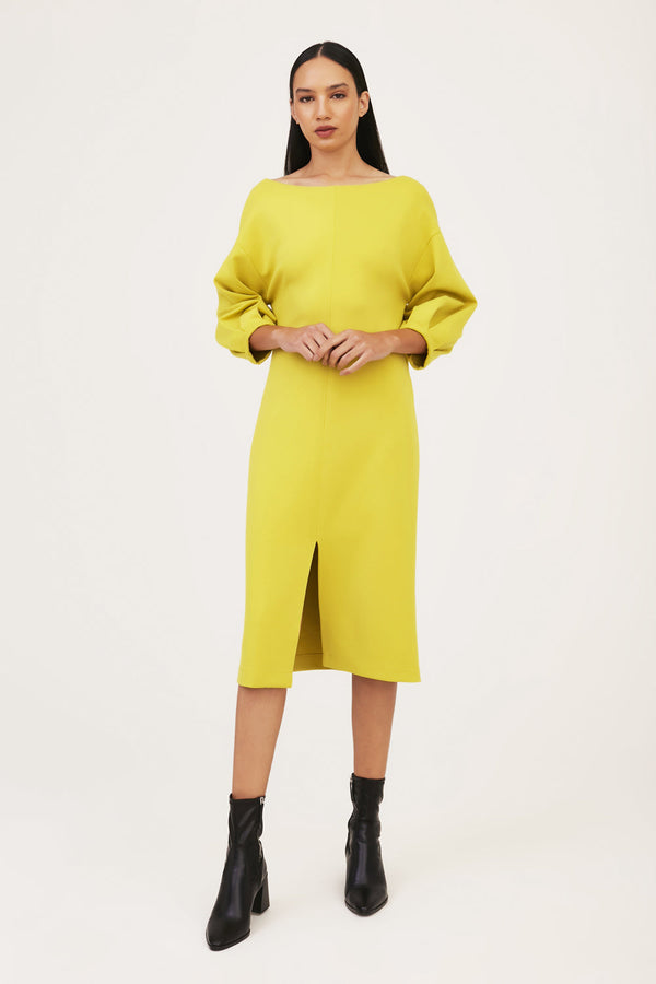 Vestido Alfaiataria Decote Canoa
