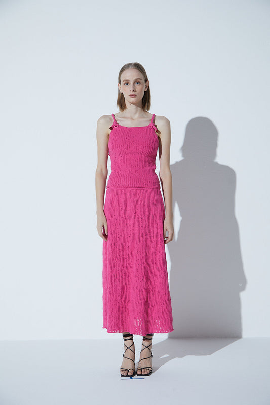 Regata Em Tricot Rendado Floral Cassis