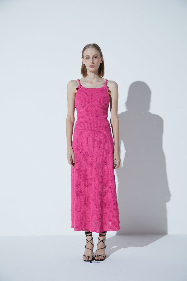 Regata Em Tricot Rendado Floral Cassis