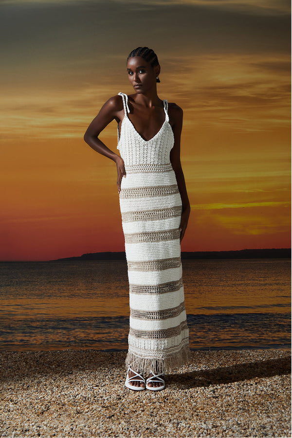 Vestido Longo Em Tricot Shine