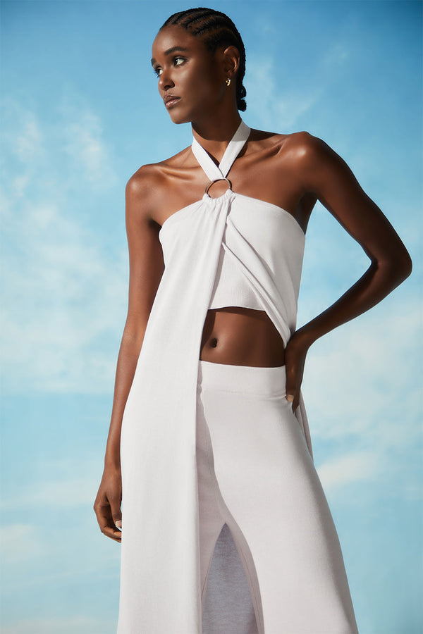 Veste Longa Em Tricot Lilac