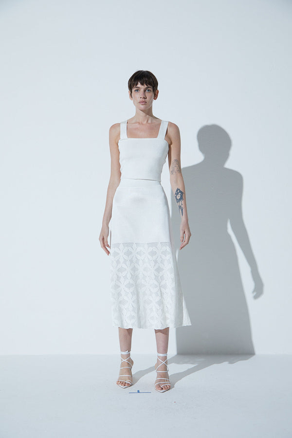 Saia Em Tricot Cobogó Off-White