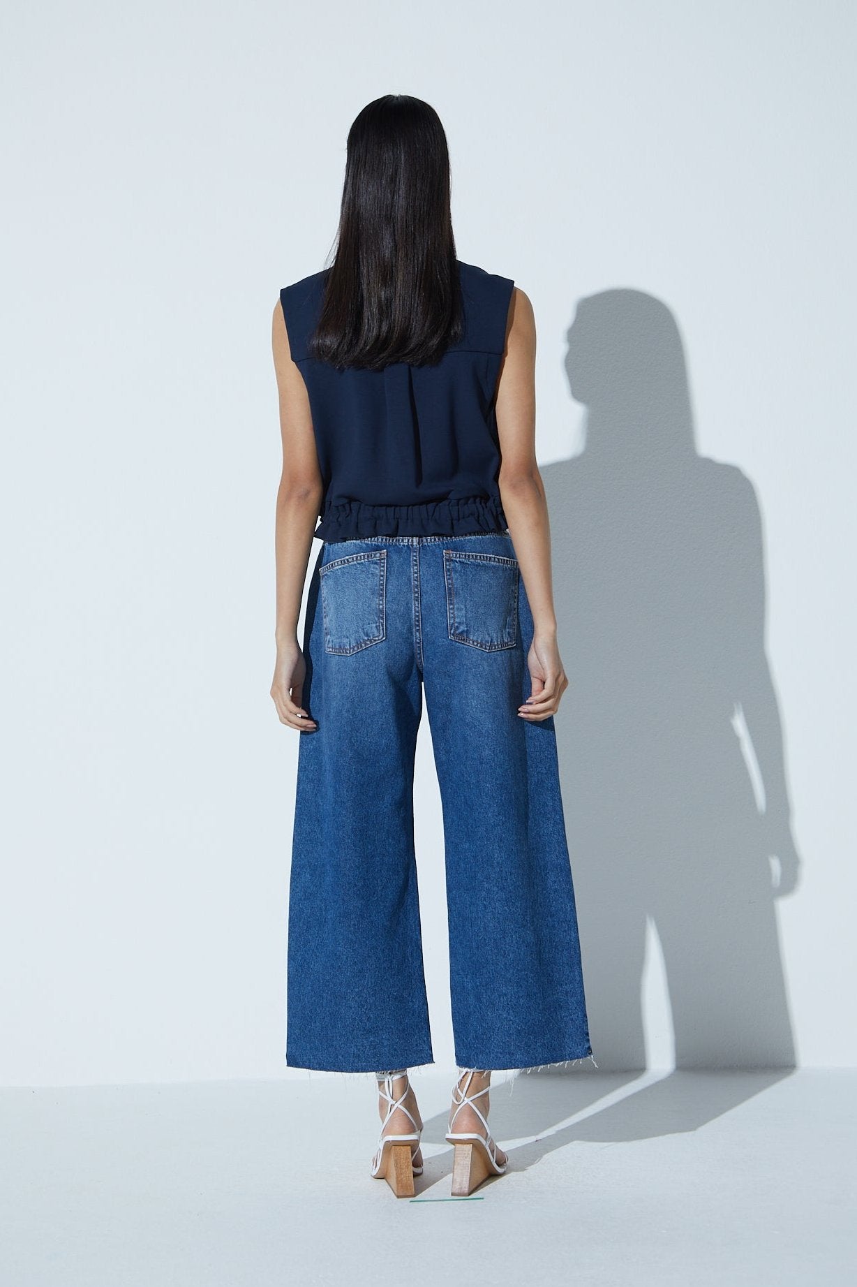 Calça Wide Leg Em Jeans