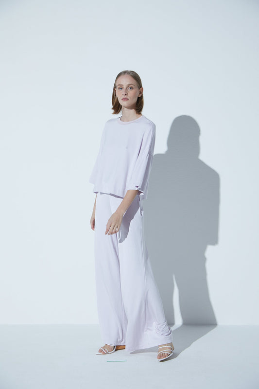 Calça Pantalona Cintura Alta Gloss Lilac