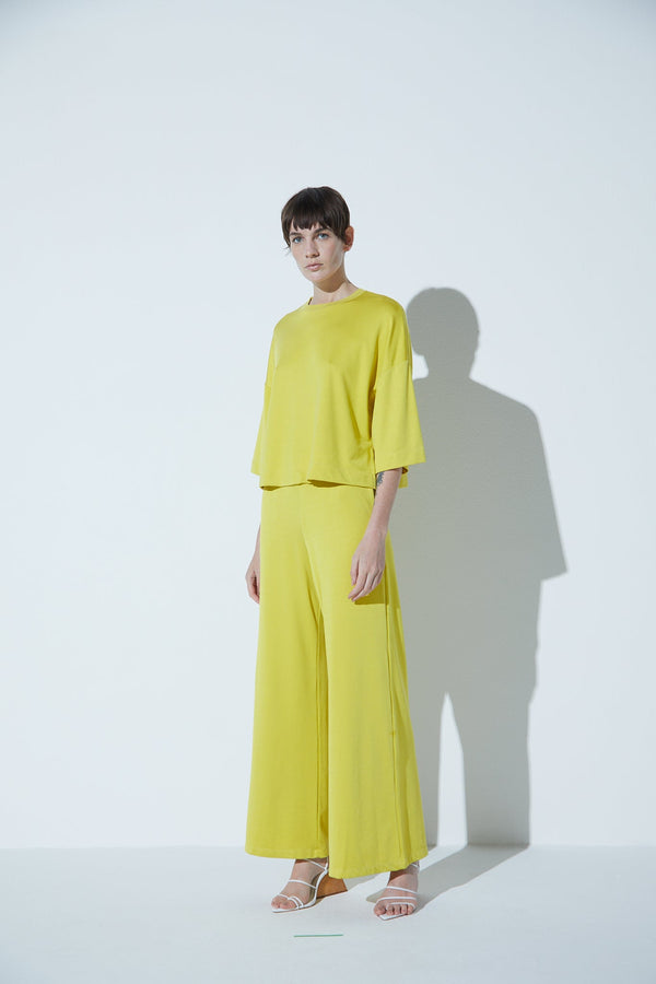 Calça Pantalona Cintura Alta Gloss Verde